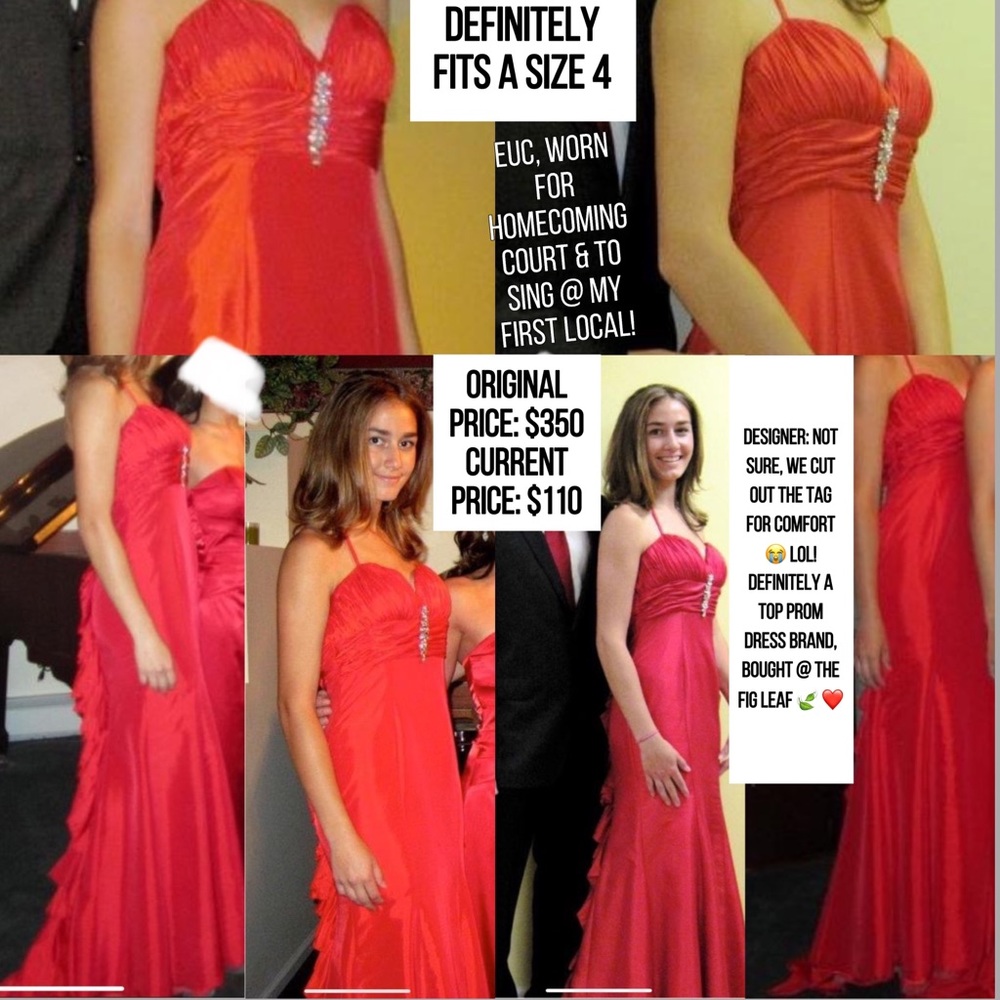 Red Mermaid Designer Rhinestone Pageant Prom Gown